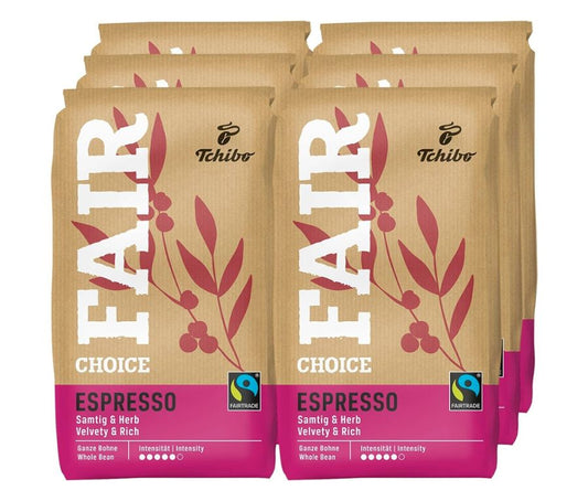 Fair Choice Espresso - 6x 1 kg Ganze Bohne