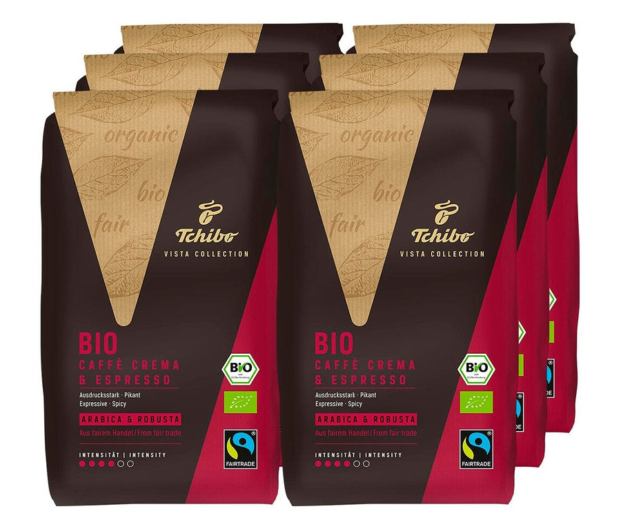 Vista Collection Bio Caffé Crema & Espresso - 6x 1 kg Ganze Bohne